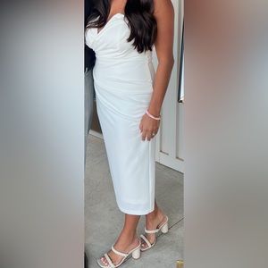 Fitted Midi White Dress